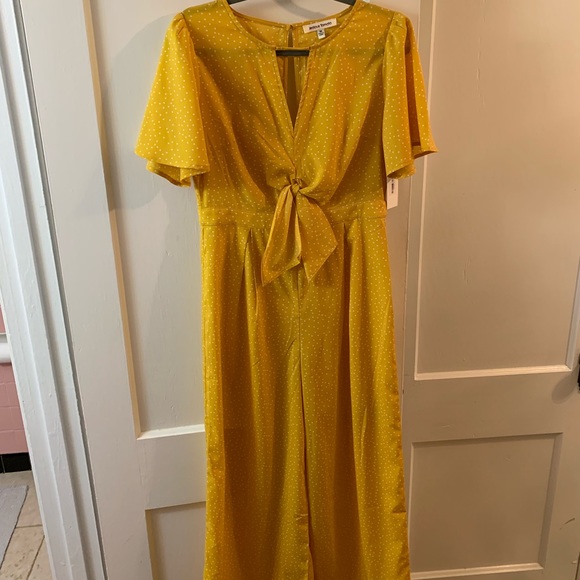 Red Dress Boutique Other - Medium yellow polka dot jumpsuit